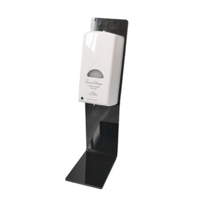 Black table stand for automatic hand sanitiser dispenser